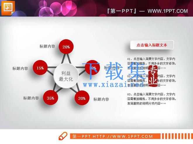 红色微立体商业融资计划书PPT图表大全