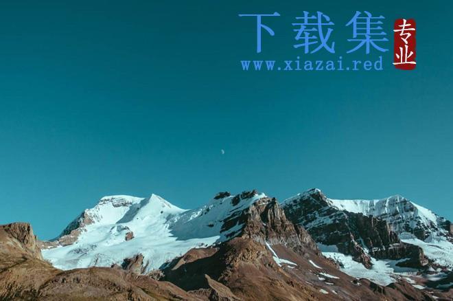雪山山峰自然风光PPT背景图片
