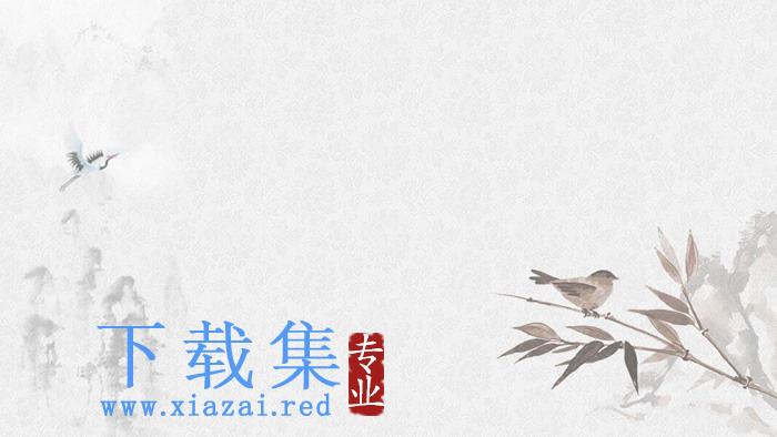 六张水墨花鸟中国风PPT背景图片
