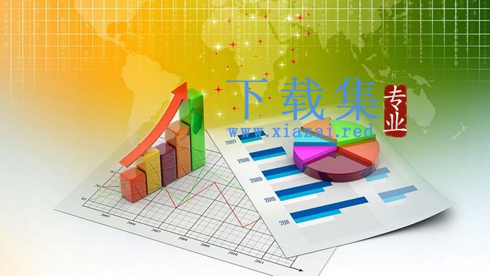彩色渐变数据报表PowerPoint背景图片