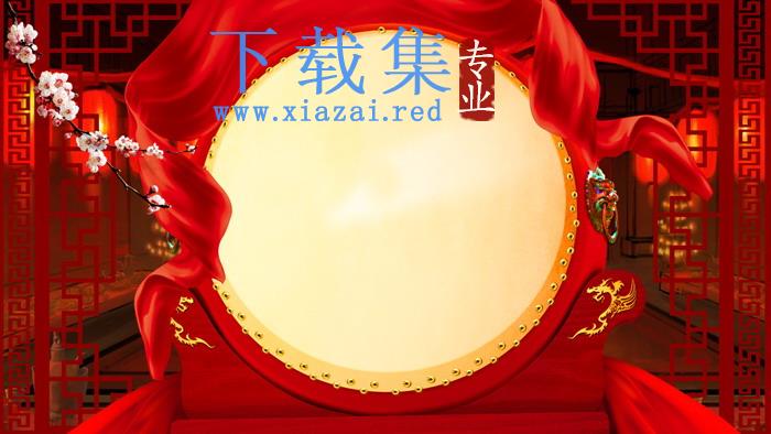 七张红色喜庆春节PPT背景图片