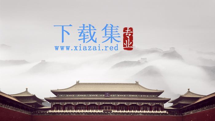 五张精致中国古建筑PPT背景图片