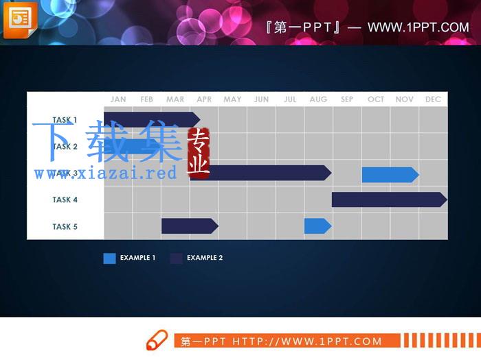 三张周工作进度PPT甘特图