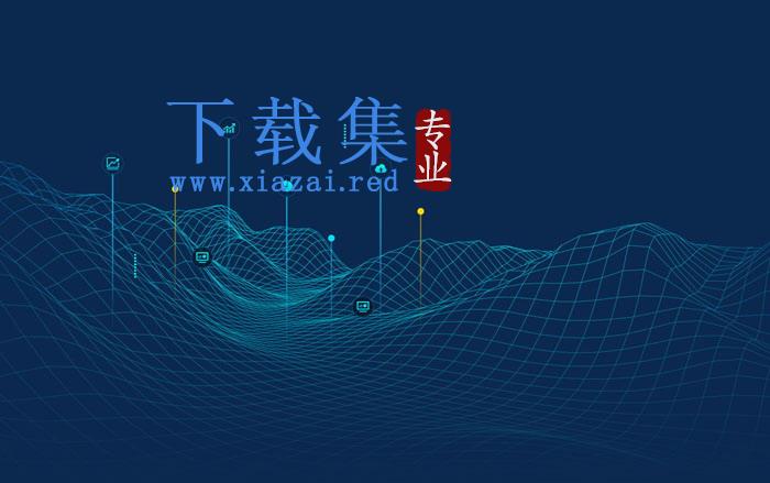 蓝色虚拟空间线条PPT背景图片