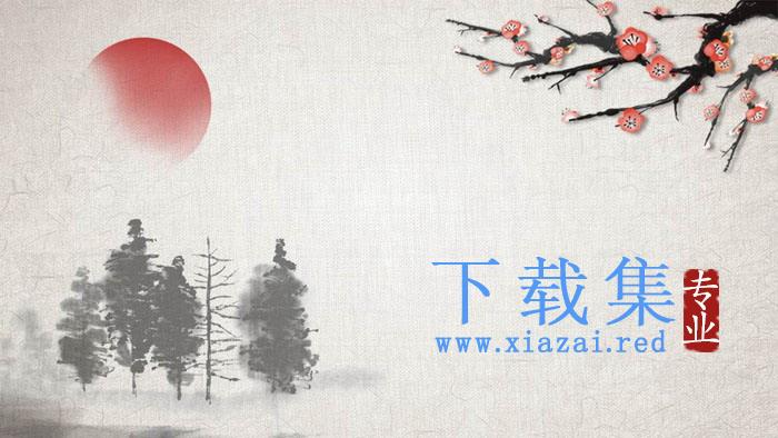 4张古典水墨中国风PPT背景图片