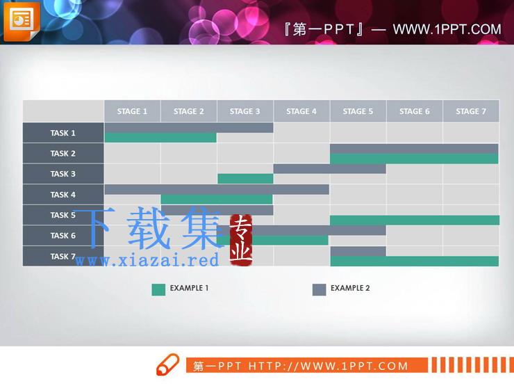 三张7X7甘特图PPT图表