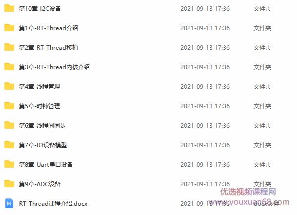 RT-Thread实时操作入门全套视频