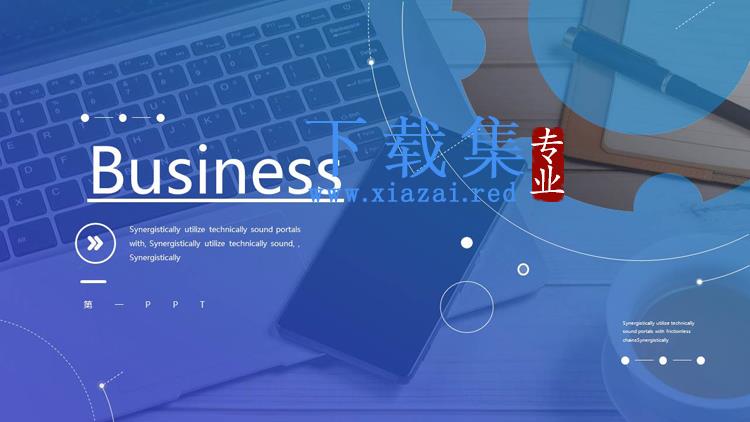 手机电脑背景的欧美商务办公PPT模板
