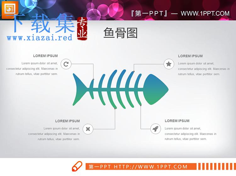 20套彩色PPT鱼骨图下载