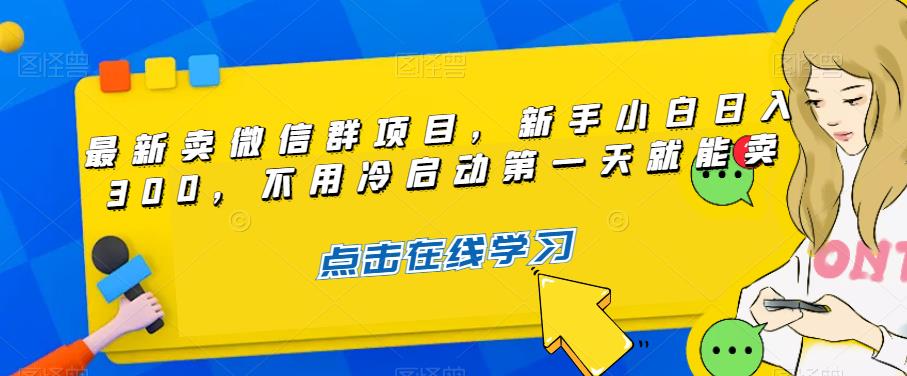 最新卖微信群项目，新手小白日入300，不用冷启动第一天就能卖