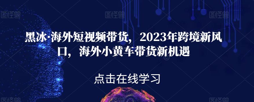 黑冰·海外短视频带货，2023年跨境新风口，海外小黄车带货新机遇