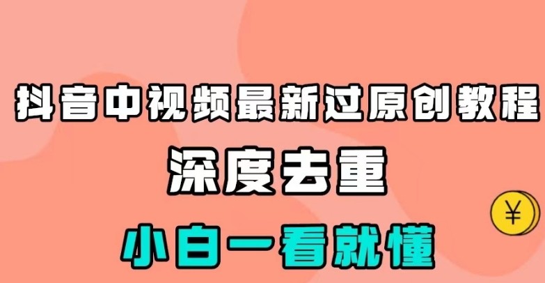 抖音中视频最新过原创教程，深度去重，小白一看就懂【揭秘】