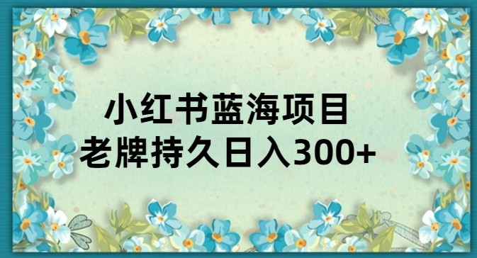 小红书老牌项目，新手小白值得操作，日入300+