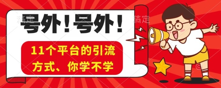 实操11个热门平台引流方法、私域教程看完不走弯路！