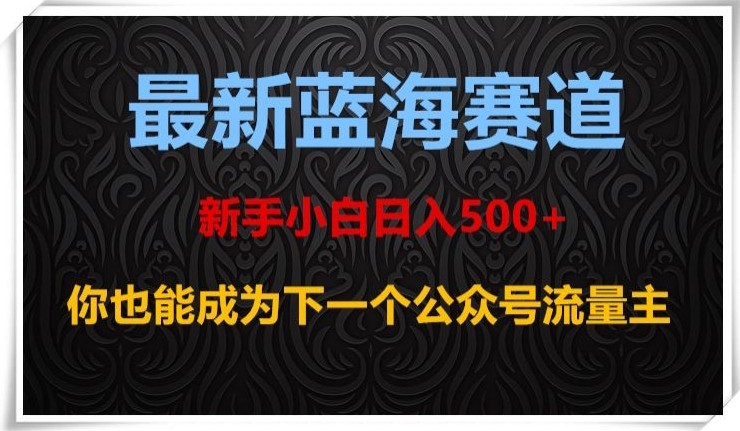 最新蓝海赛道，新手小白日入500+，你也能成为下一个公众号流量主【揭秘】