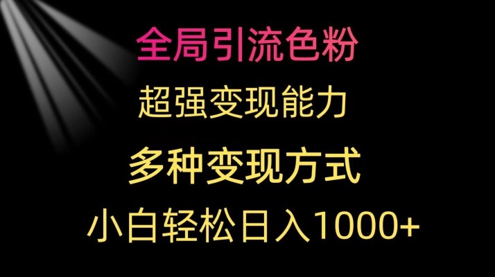 全局引流色粉，超强变现能力，多种变现方式，小白轻松日入1000+