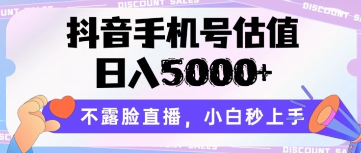 抖音手机号估值，日入5000+，不露脸直播，小白秒上手【揭秘】