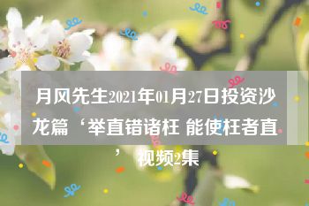 月风先生2021年01月27日投资沙龙篇‘举直错诸枉 能使枉者直’ 视频2集