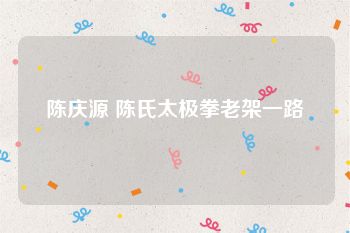 陈庆源 陈氏太极拳老架一路