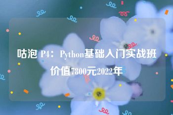 咕泡 P4：Python基础入门实战班价值7800元2022年