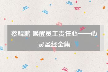 蔡鲲鹏 唤醒员工责任心——心灵圣经全集