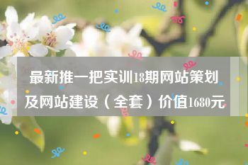 最新推一把实训18期网站策划及网站建设（全套）价值1680元