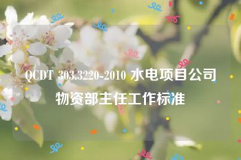 QCDT 303.3220-2010 水电项目公司物资部主任工作标准