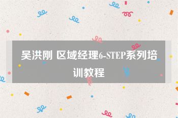 吴洪刚 区域经理6-STEP系列培训教程