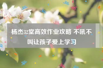 杨杰32堂高效作业攻略 不吼不叫让孩子爱上学习