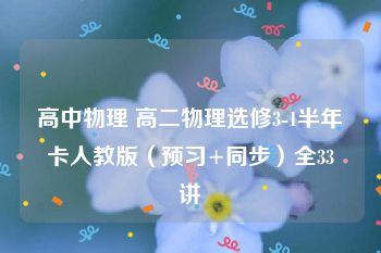 高中物理 高二物理选修3-1半年卡人教版（预习+同步）全33讲