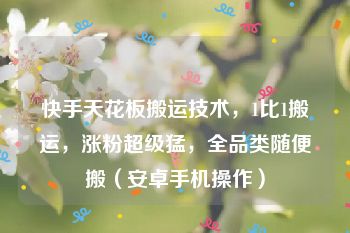 快手天花板搬运技术，1比1搬运，涨粉超级猛，全品类随便搬（安卓手机操作）
