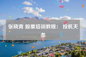 张晓青 股票培训教程： 投机天条