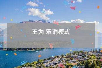 王为 乐销模式