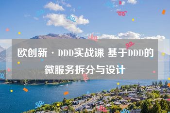 欧创新·DDD实战课 基于DDD的微服务拆分与设计