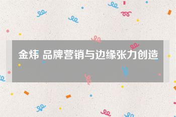 金炜 品牌营销与边缘张力创造