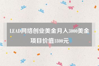 LEAD网络创业美金月入3000美金项目价值1800元