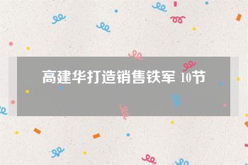 高建华打造销售铁军 10节