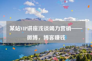某站VIP讲座浅谈竭力营销——微博，博客赚钱