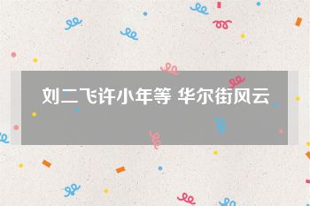 刘二飞许小年等 华尔街风云
