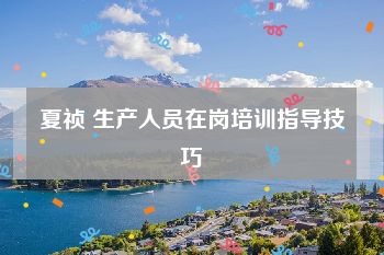 夏祯 生产人员在岗培训指导技巧