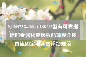 SJ 50972.3-2002 CLSK235型有可靠指标的金属化聚碳酸酯薄膜介质直流固定电容器详细规范