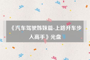《汽车驾驶姊妹篇-上路开车步入高手》光盘
