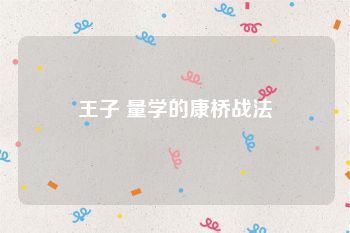 王子 量学的康桥战法