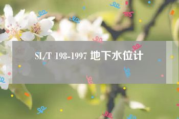 SL/T 198-1997 地下水位计