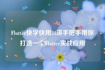 Flutter快学快用24讲手把手带你打造一个Flutter实战应用