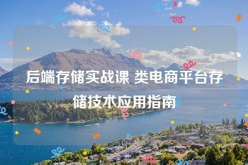 后端存储实战课 类电商平台存储技术应用指南