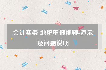 会计实务 地税申报视频-演示及问题说明