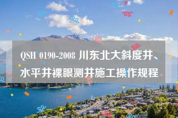 QSH 0190-2008 川东北大斜度井、水平井裸眼测井施工操作规程