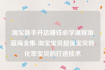 淘宝新手开店赚钱必学课程淘蓝海全集-淘宝宝贝超强宝贝转化率宝贝的打造技术