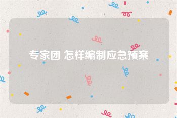 专家团 怎样编制应急预案